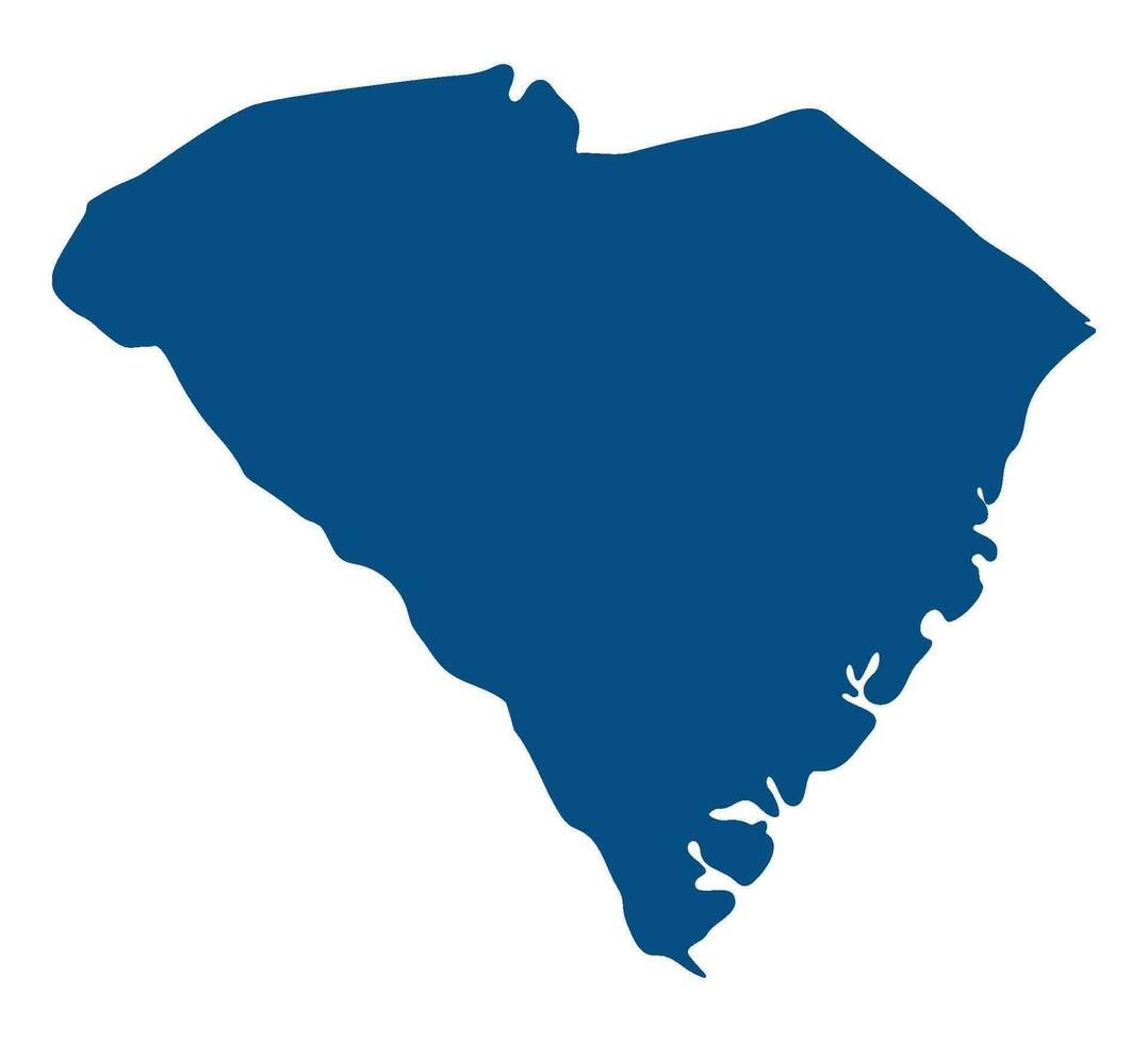 South Carolina state map. Map of the U.S. state of South Carolina. vector