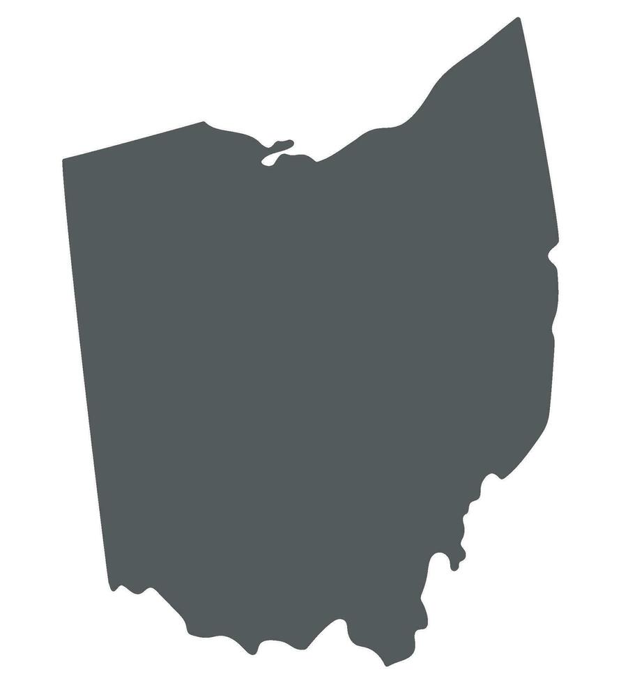 Ohio state map. Map of the U.S. state of Ohio. vector