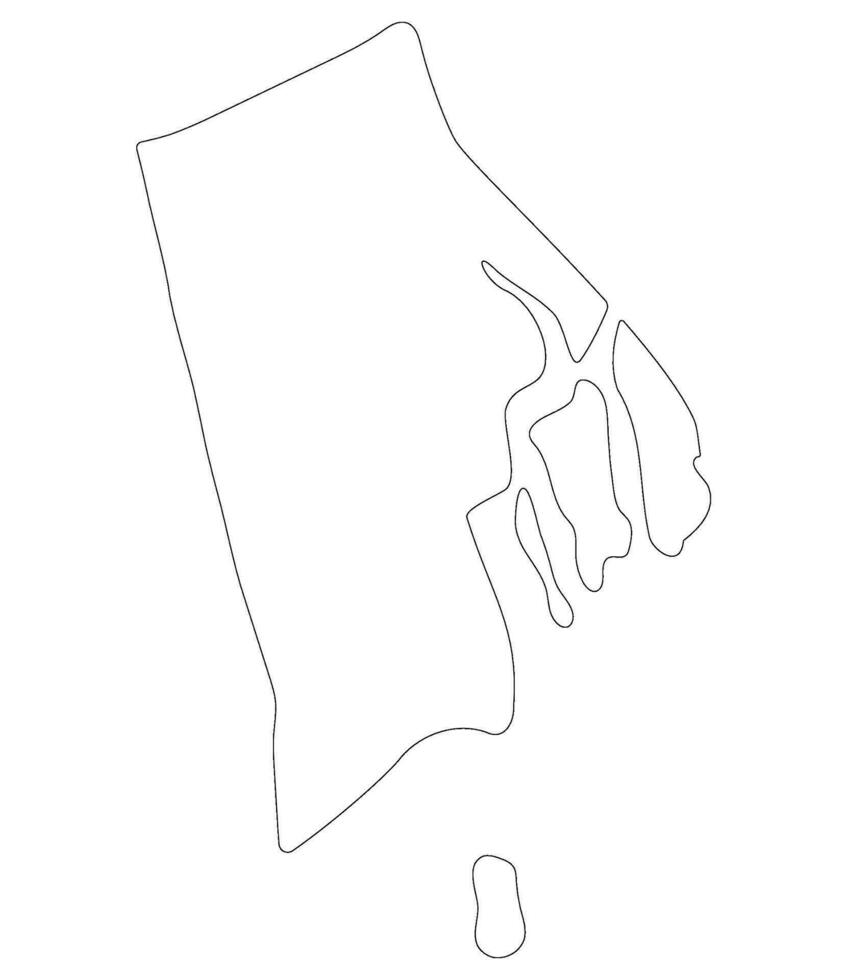 Rhode Island state map. Map of the U.S. state of Rhode Island. vector