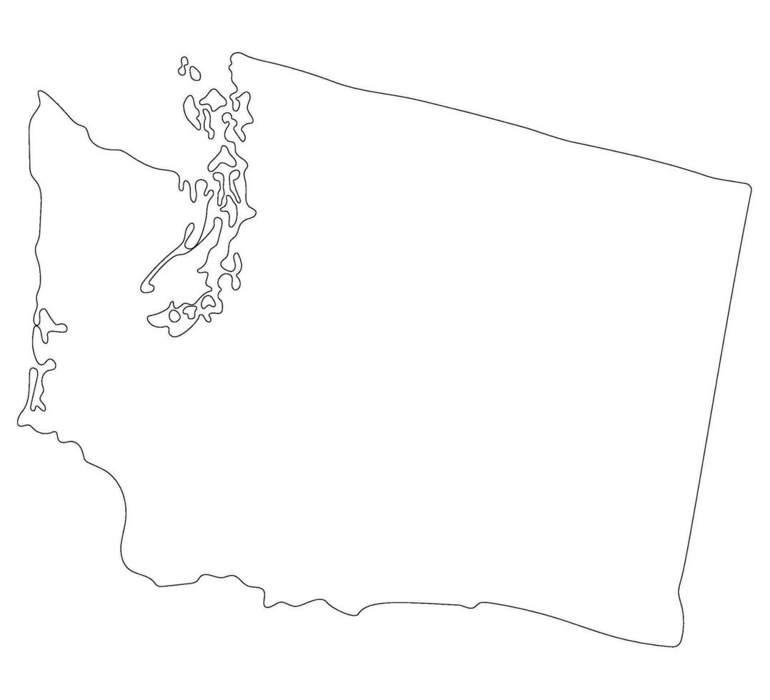 Washington state map. Map of the U.S. state of Washington. vector