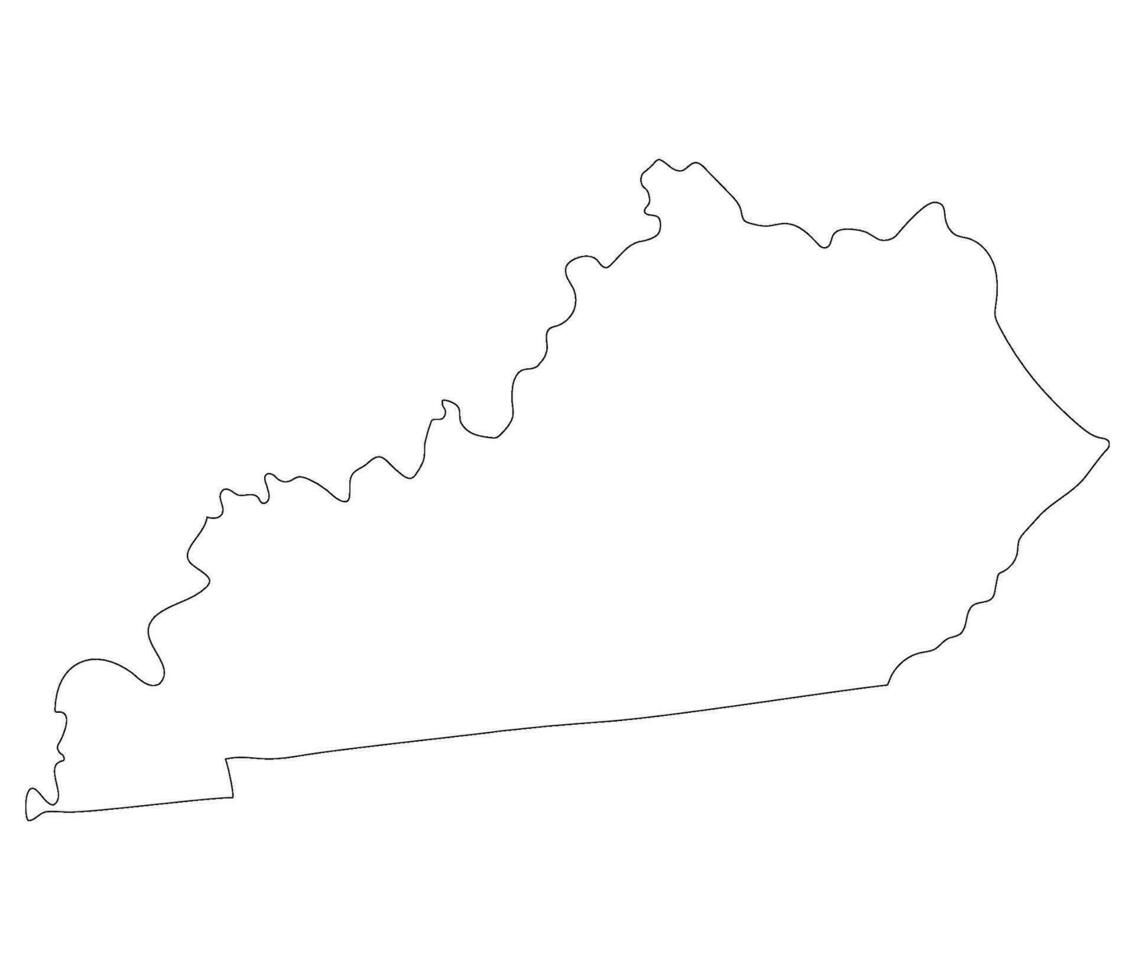Kentucky state map. Map of the U.S. state of Kentucky. vector