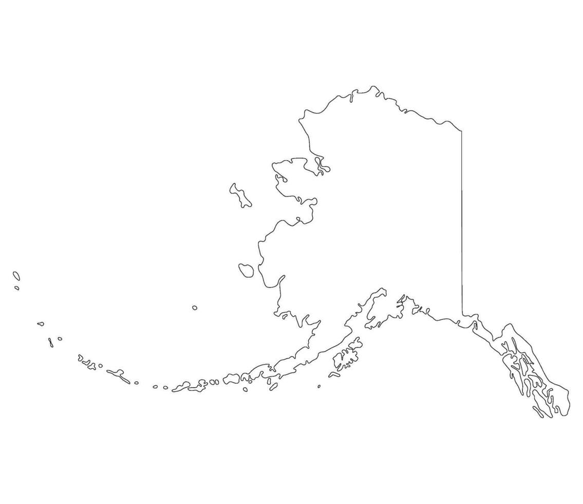 Alaska state map. US state of Alaska map. vector