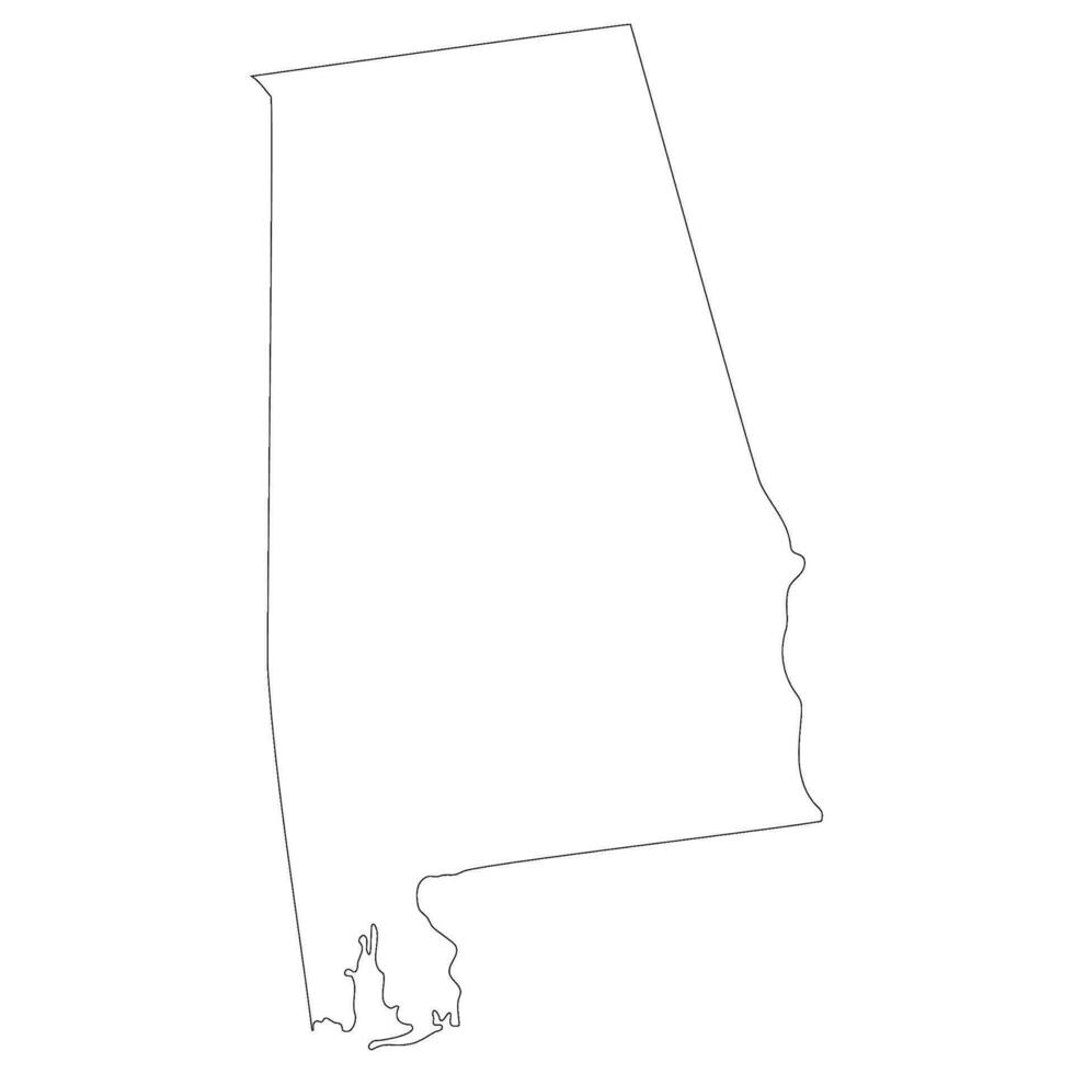 Alabama estado mapa en blanco vector
