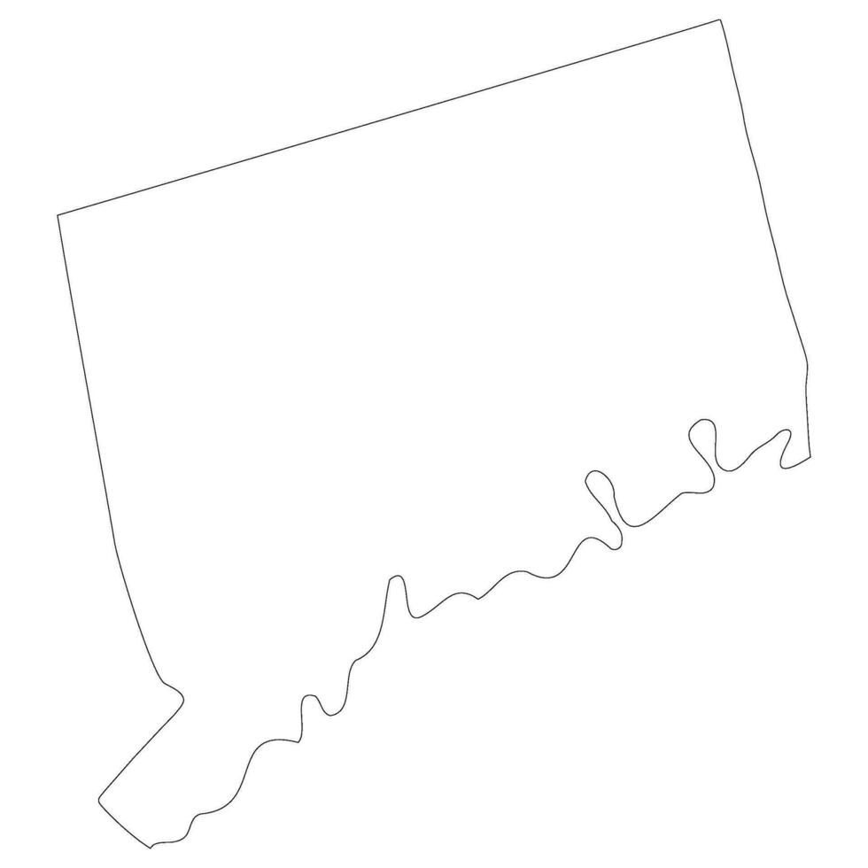 Connecticut state map. Map of the US state of Connecticut. vector