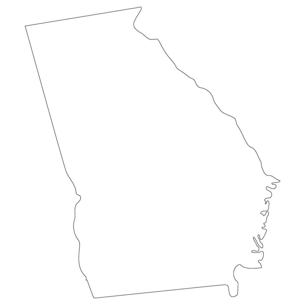 Georgia U.S.  state map. Map of the U.S. state of Georgia. vector