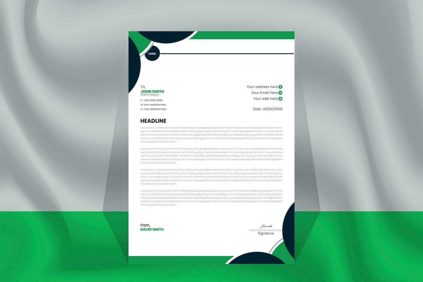 Corporate Business Letter Head Design Template vector