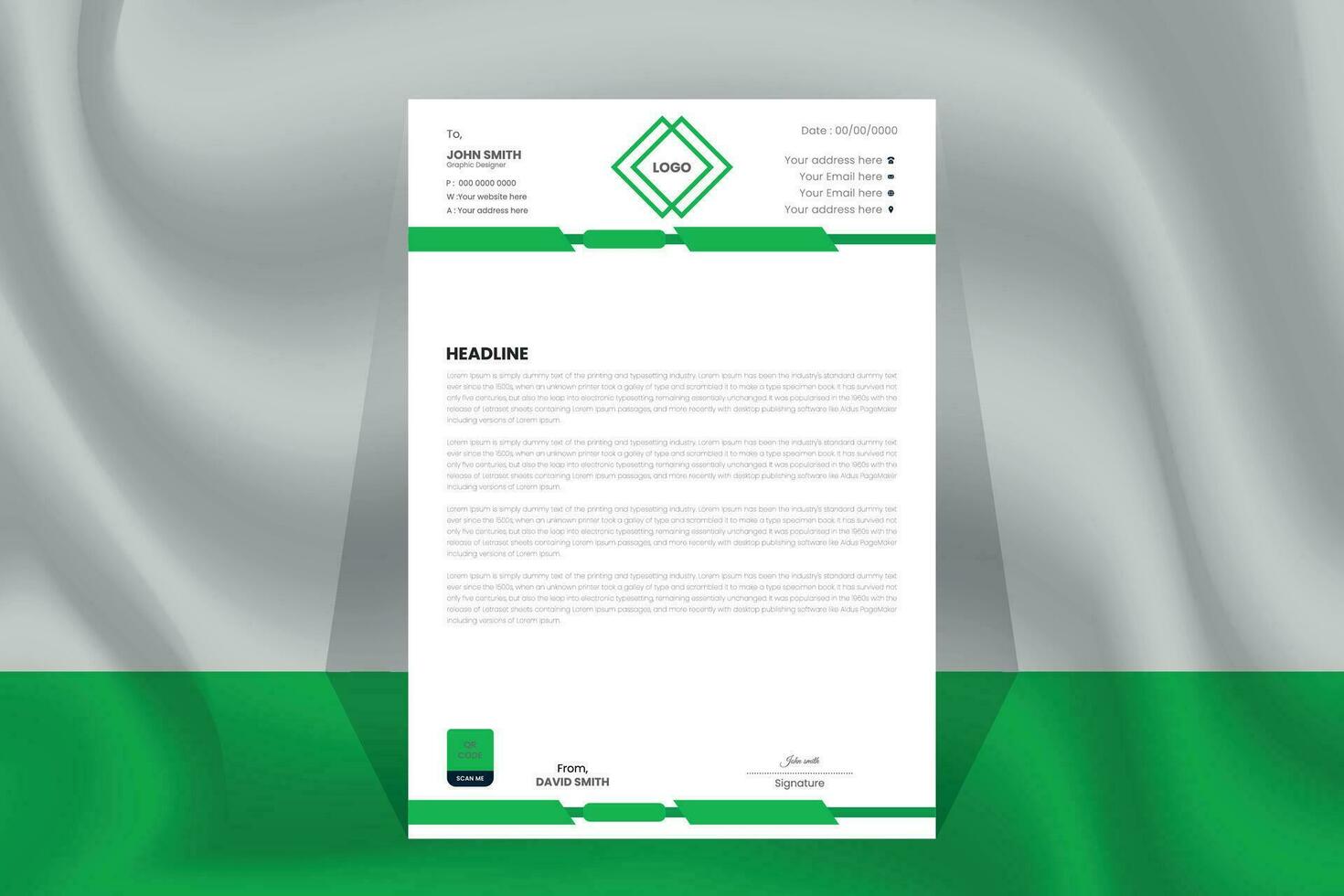 Corporate Business Letter Head Design Template vector