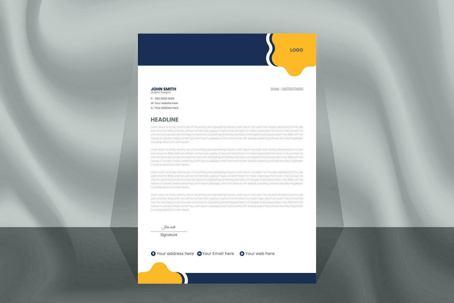 Corporate Business Letter Head Design Template vector