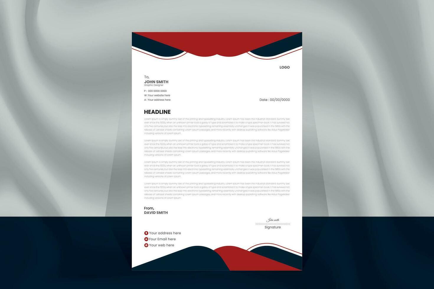 Corporate Business Letter Head Design Template vector