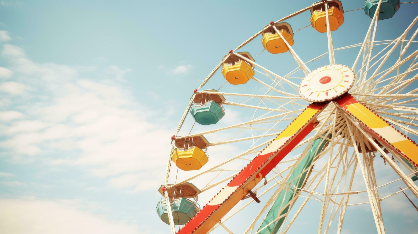 AI generated A towering Ferris wheel serves as the focal point of this carnival-themed photo