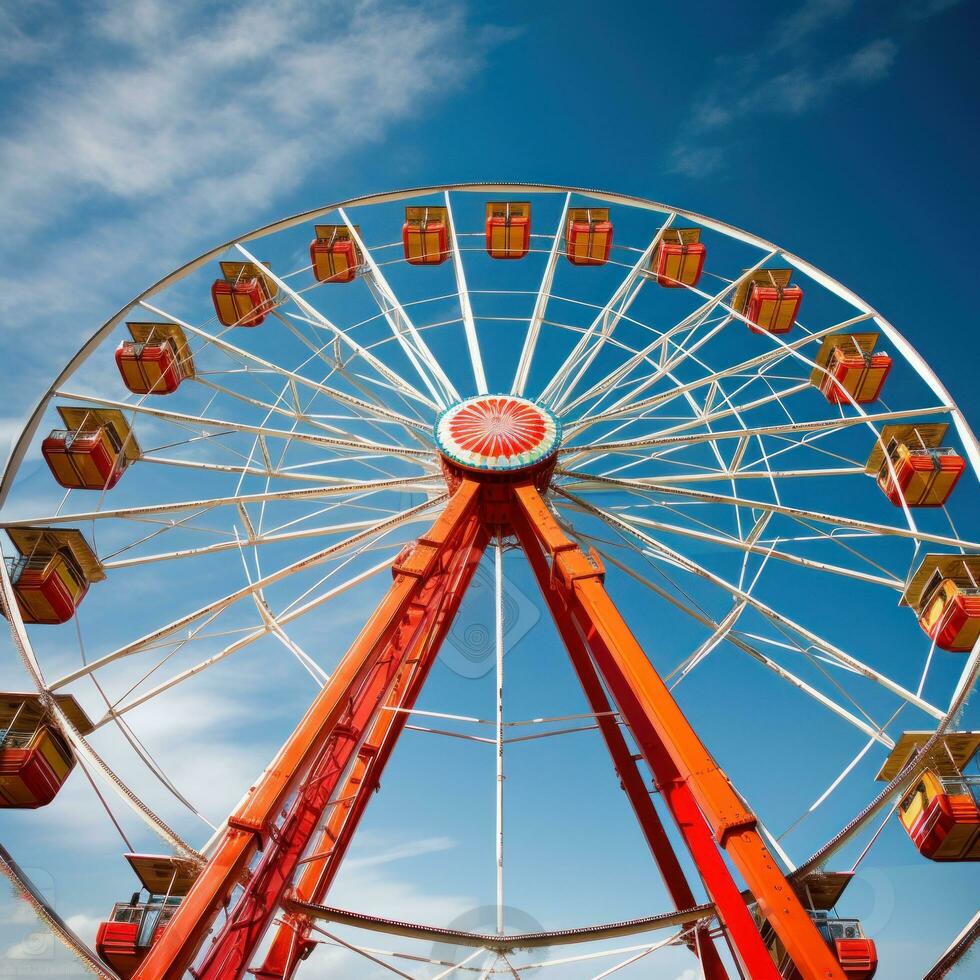 AI generated A towering Ferris wheel serves as the focal point of this carnival-themed photo