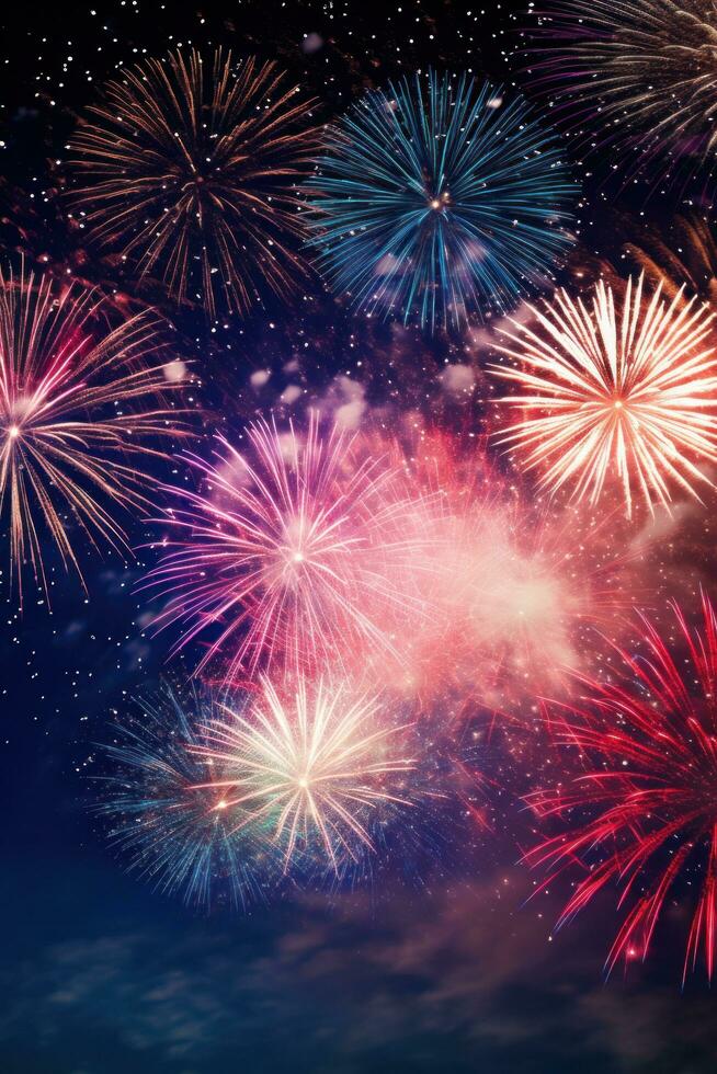 AI generated The grand finale of any carnival is the fireworks display, photo