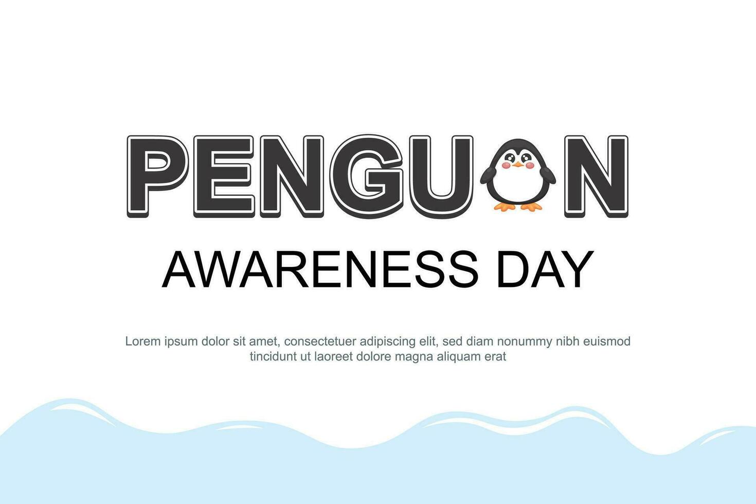 Penguin Awareness Day background. vector