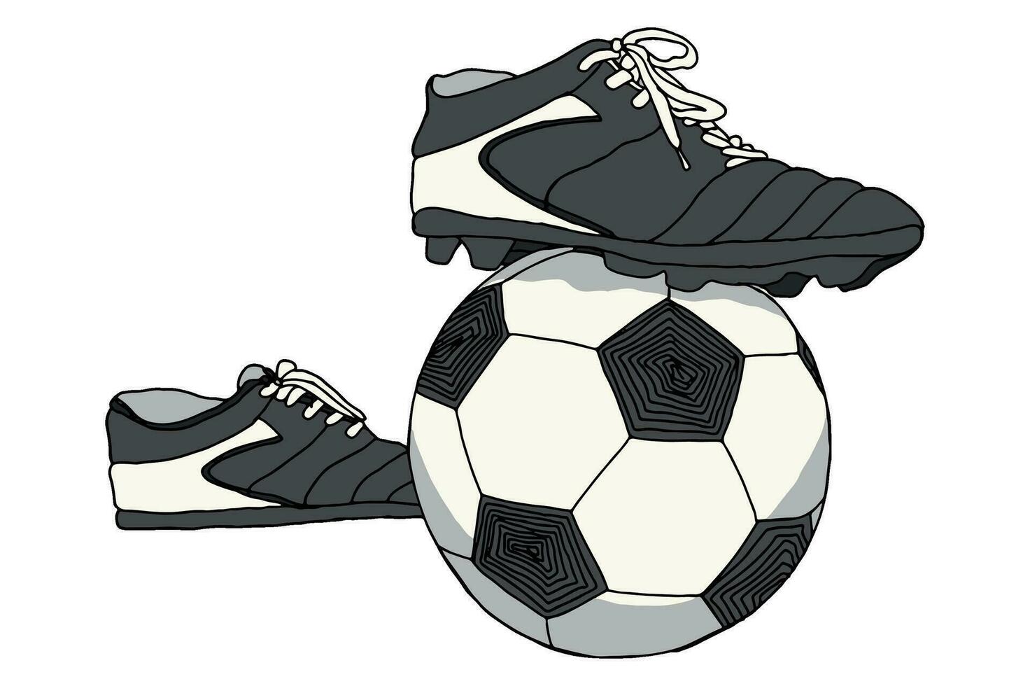 FOOTBALL SHOE is KICKING the BALL vector