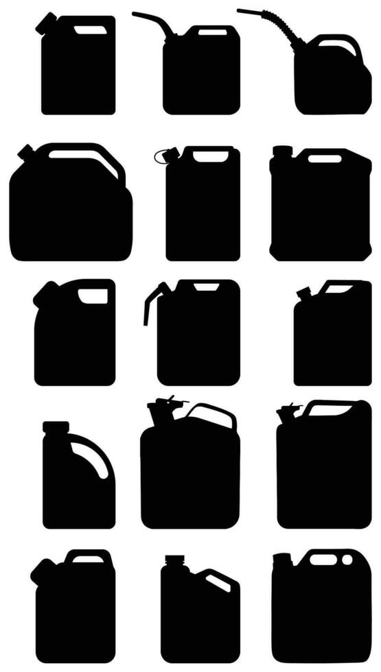 Black silhouettes of Car canisters. Vector illustration on white background