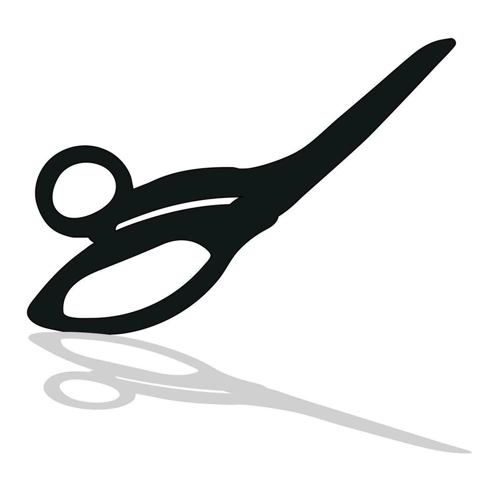 Black silhouette image of scissors. Stationery, pocket, kitchen, manicure, surgery, hairdressers, tailor, garden, household vector
