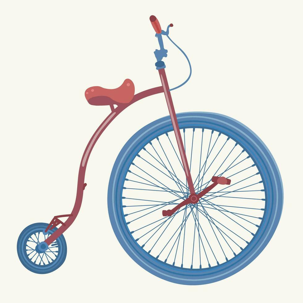 Retro unicycle. Vector isolated illustration