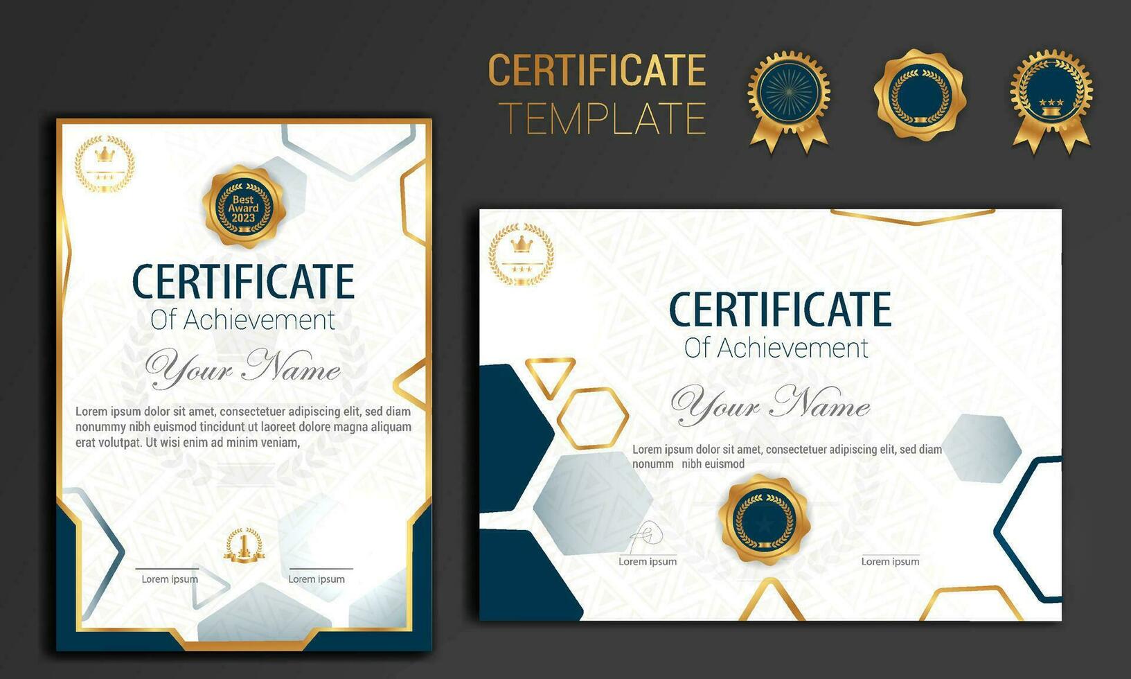 Set of Gradient Modern Certificate Concept vector