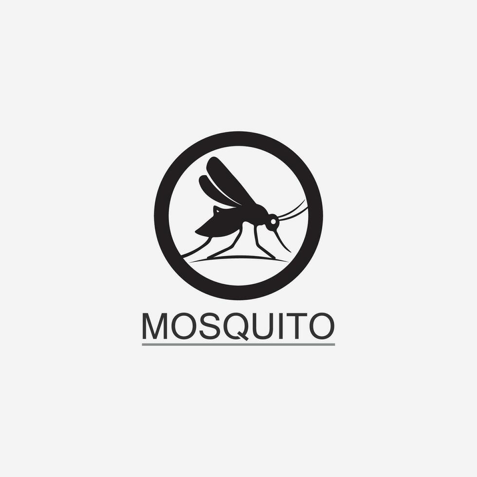Mosquito icon and insect logo animal illustration design graphic vector
