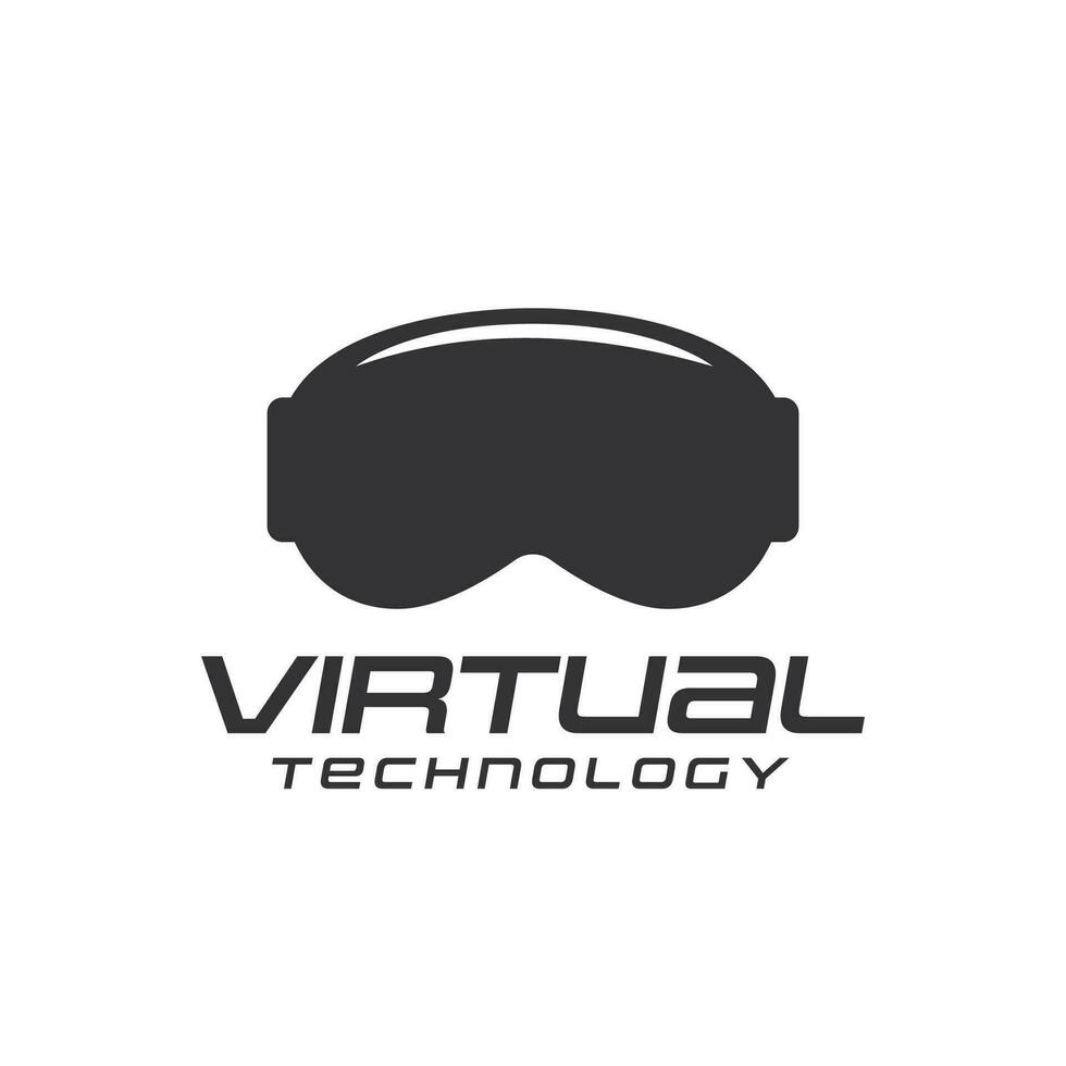 Virtual reality headset, VR glasses device vector logo design concept