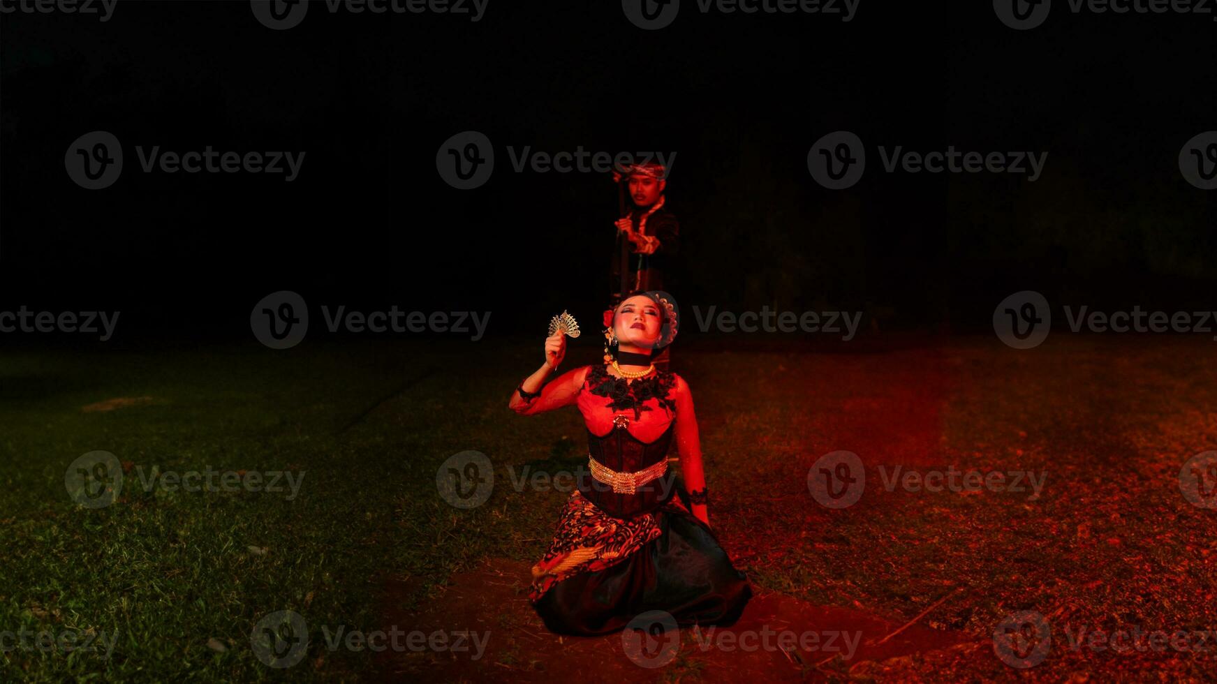 a female dancer looks lost and reflects the emptiness and loss photo