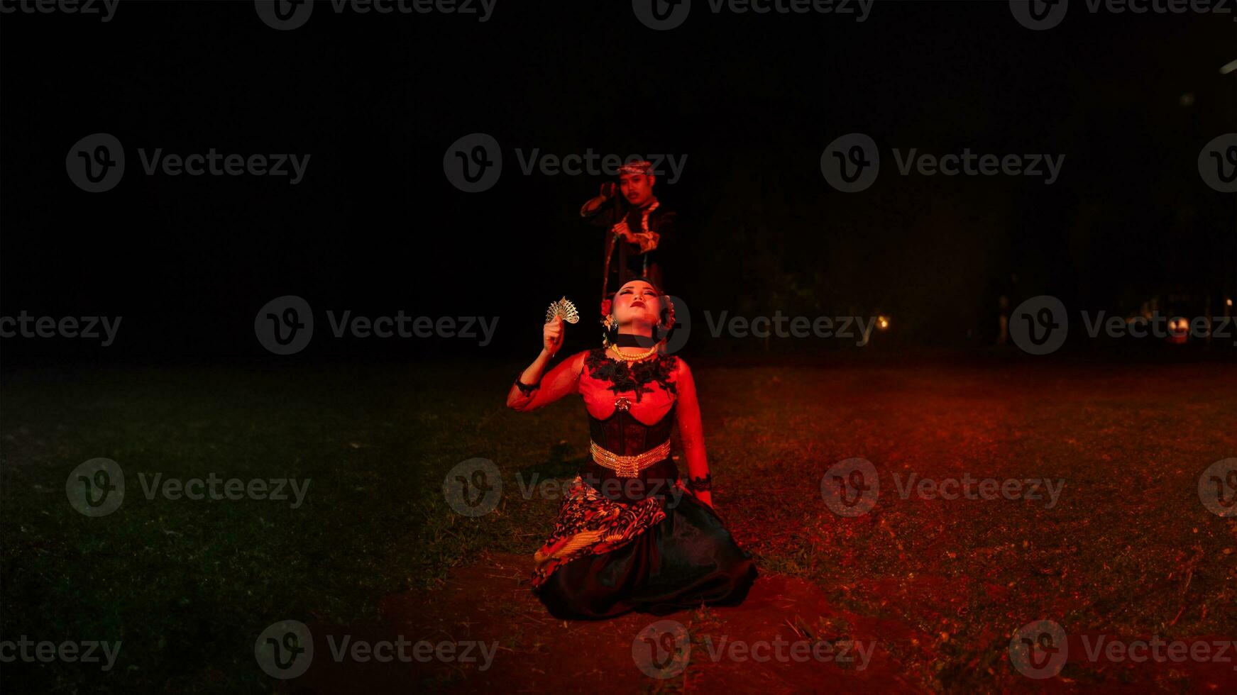 a female dancer looks lost and reflects the emptiness and loss photo