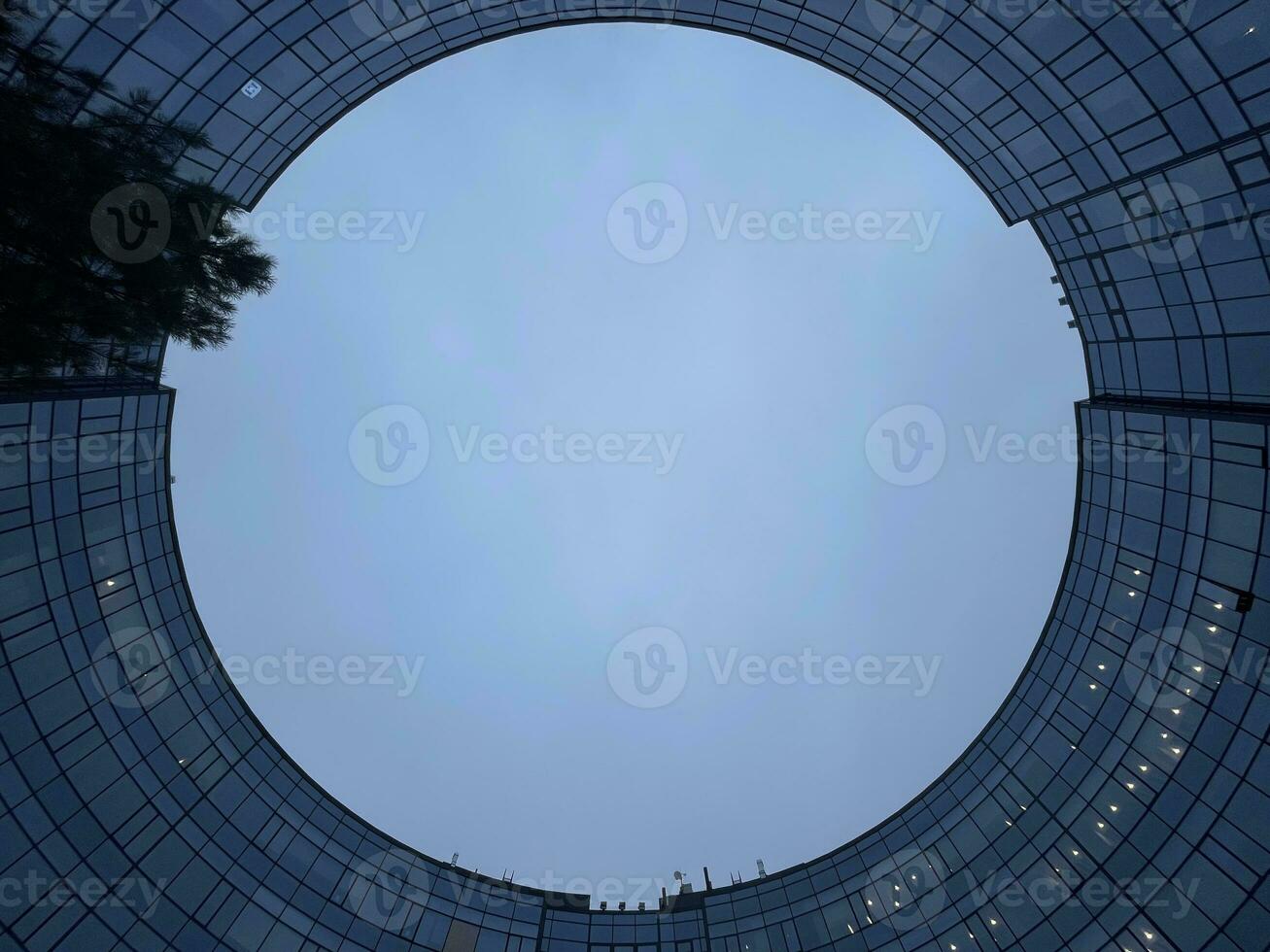 Bottom view on modern architecture background photo