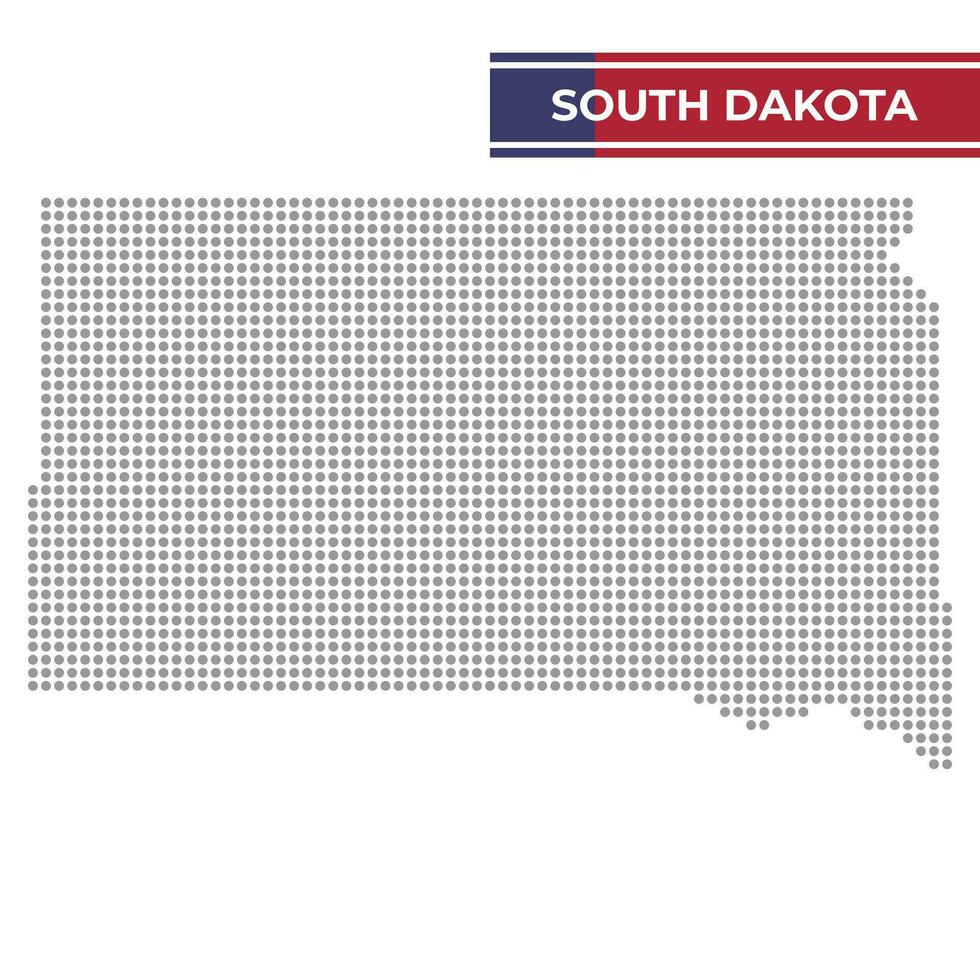 Dotted map of South Dakota state vector