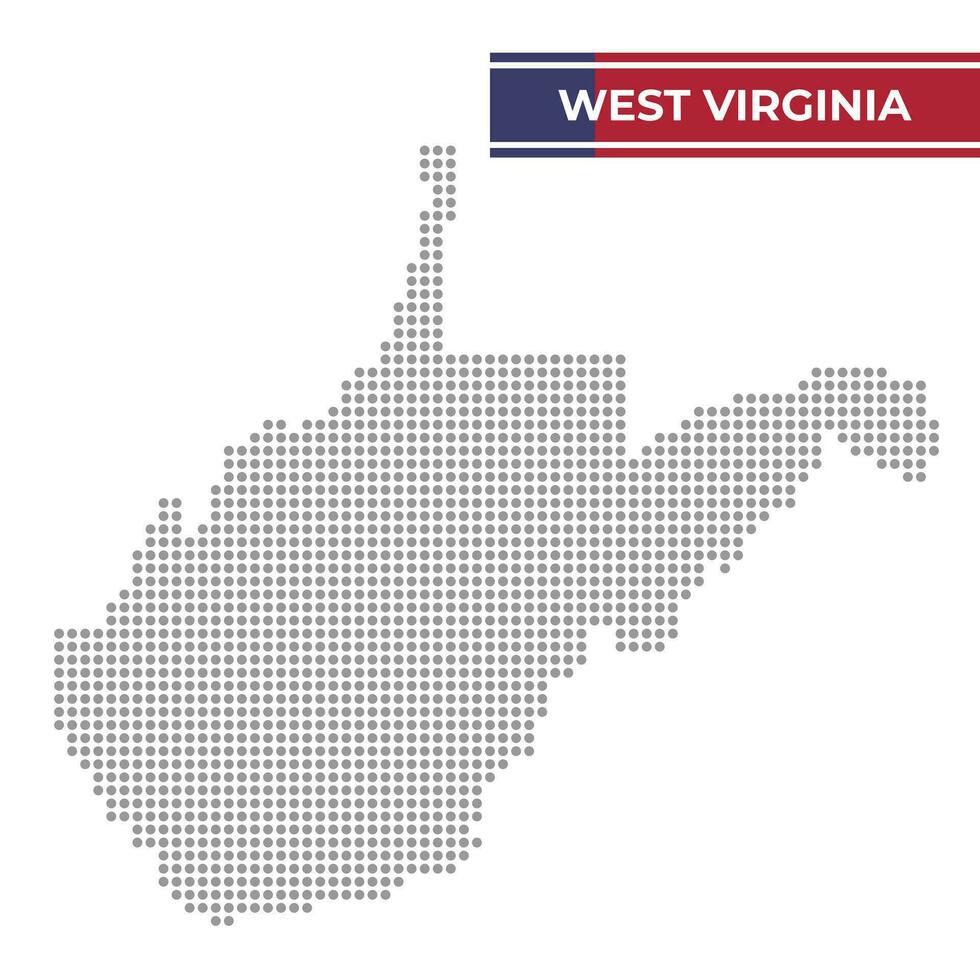 Dotted map of West Virginia state vector