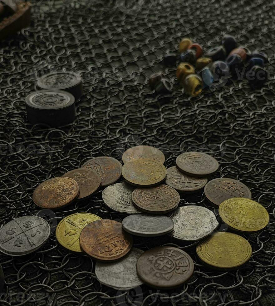 Clásico europeo antiguo monedas pesetas foto