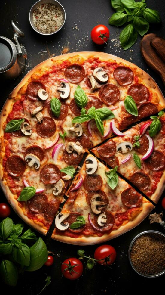 AI generated different types of pizza, including classic margherita