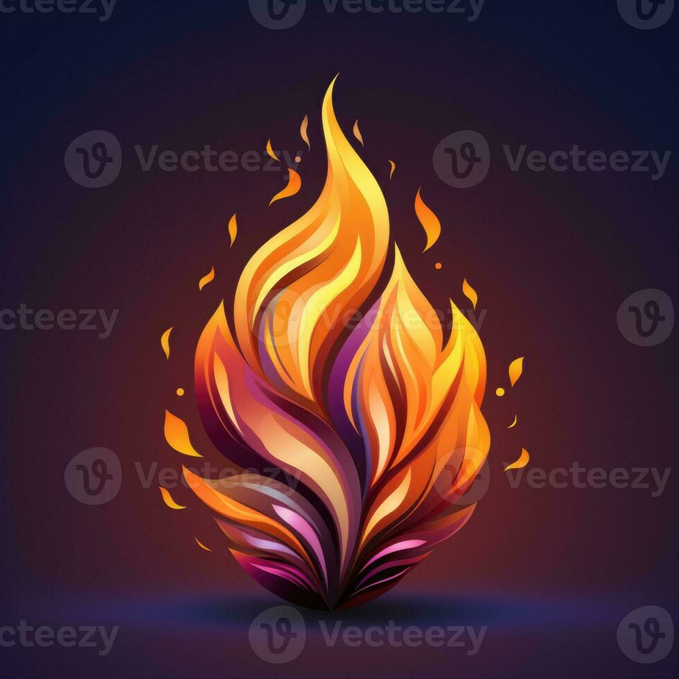 AI generated a image of fire flame logo icon vector design Generative AI photo