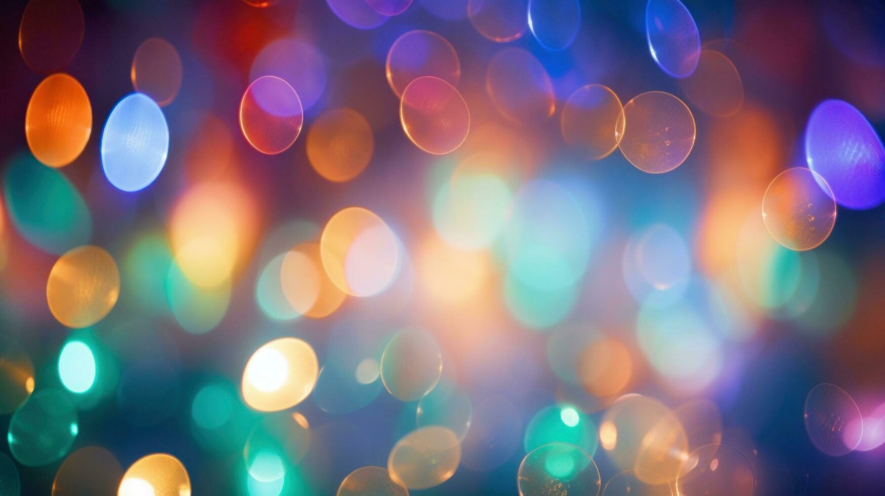 AI generated A bokeh effect photo of colorful Christmas lights