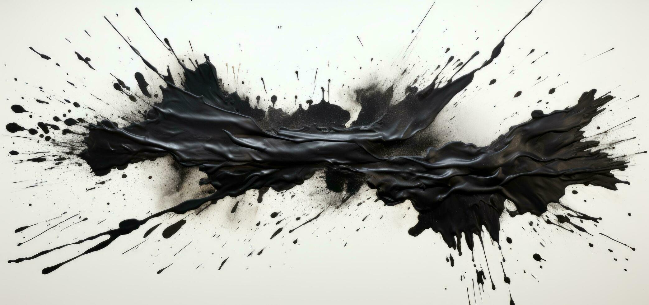 AI generated Splashes ink on white background. photo