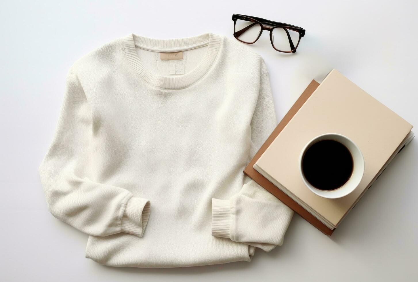 AI generated a white sweater jeans and sunglasses photo