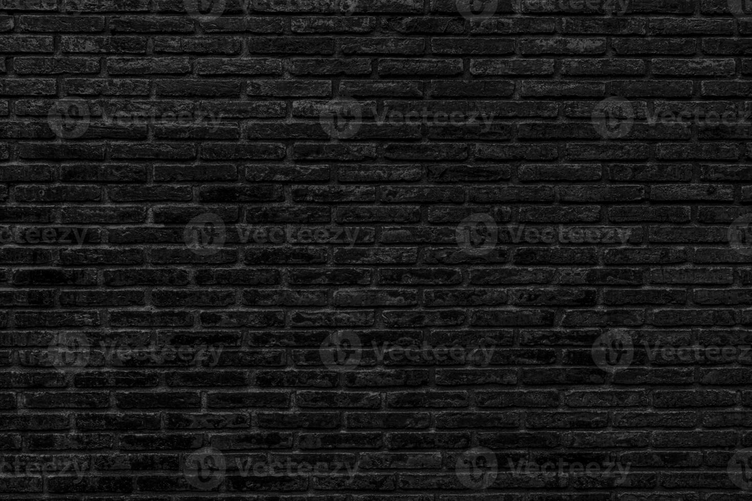 Abstract Black brick wall texture for background. photo