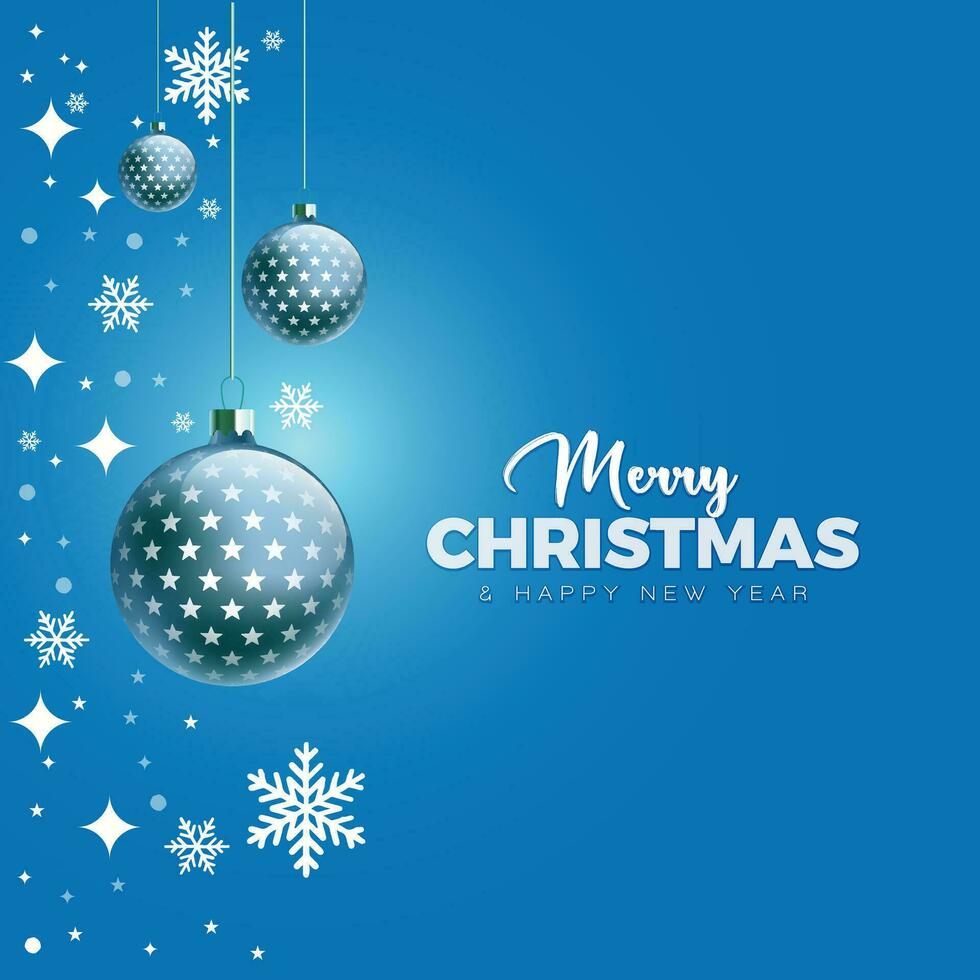 Merry christmas background with balls vector