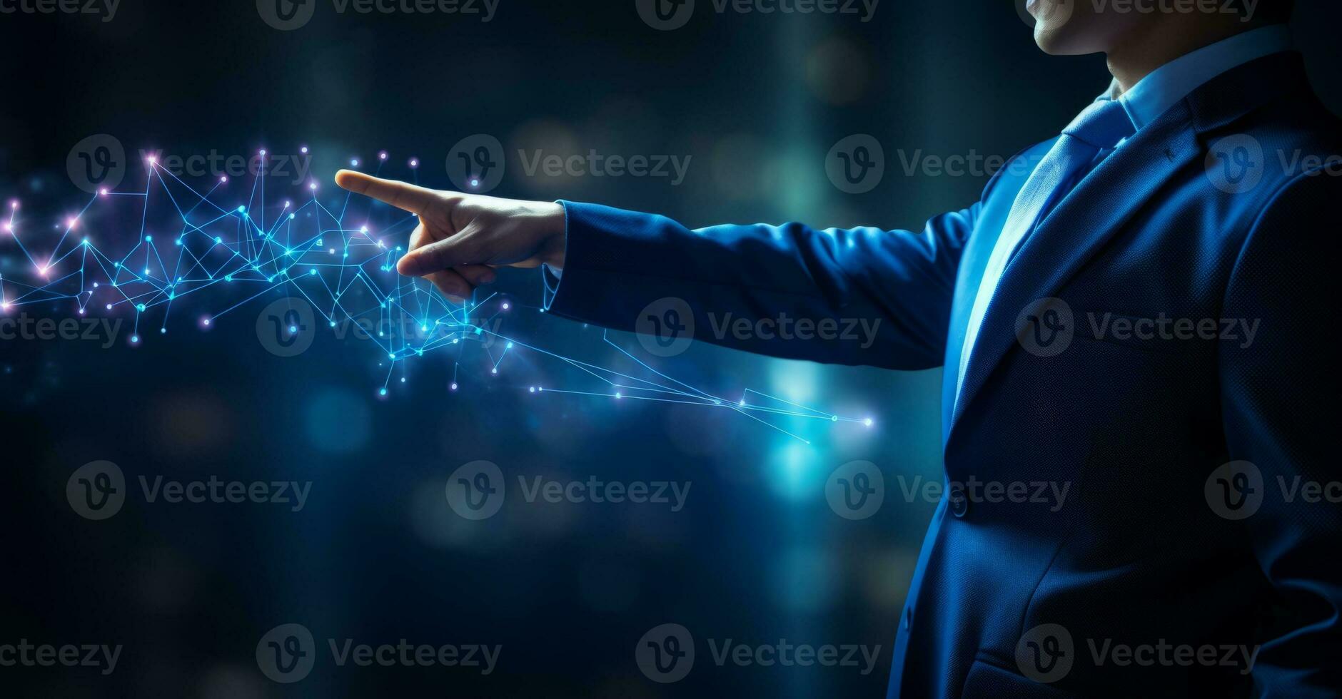 AI generated Businessman pointing finger photo