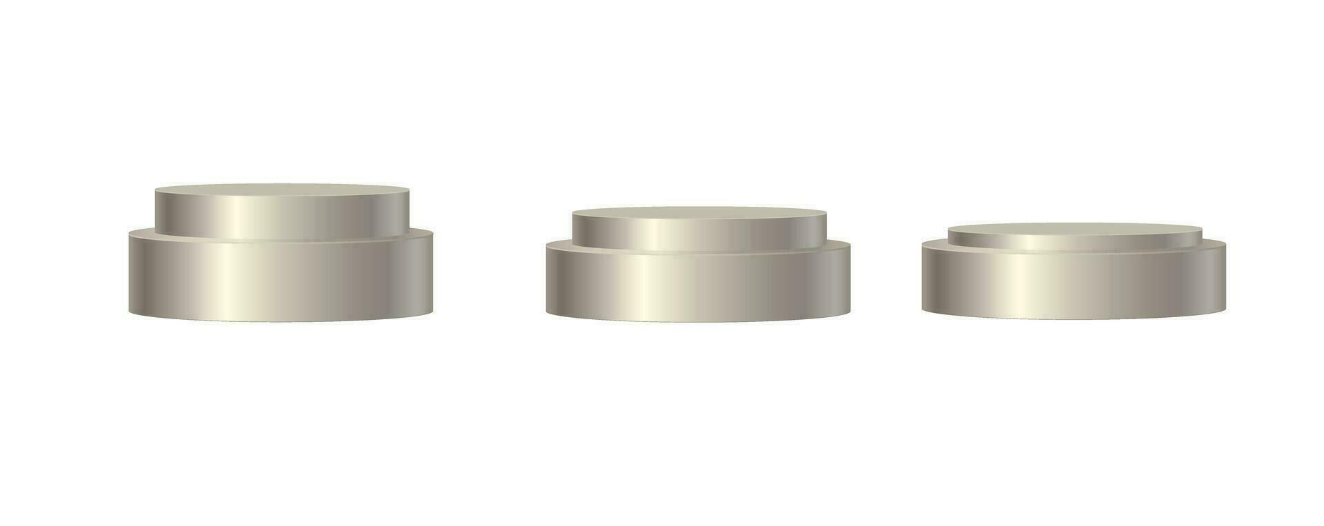 3d chrome cylinders isolated on transparent background. Cylinder pole, metal steel pipe, scenes, pedestals, podium. Vector, illustration vector