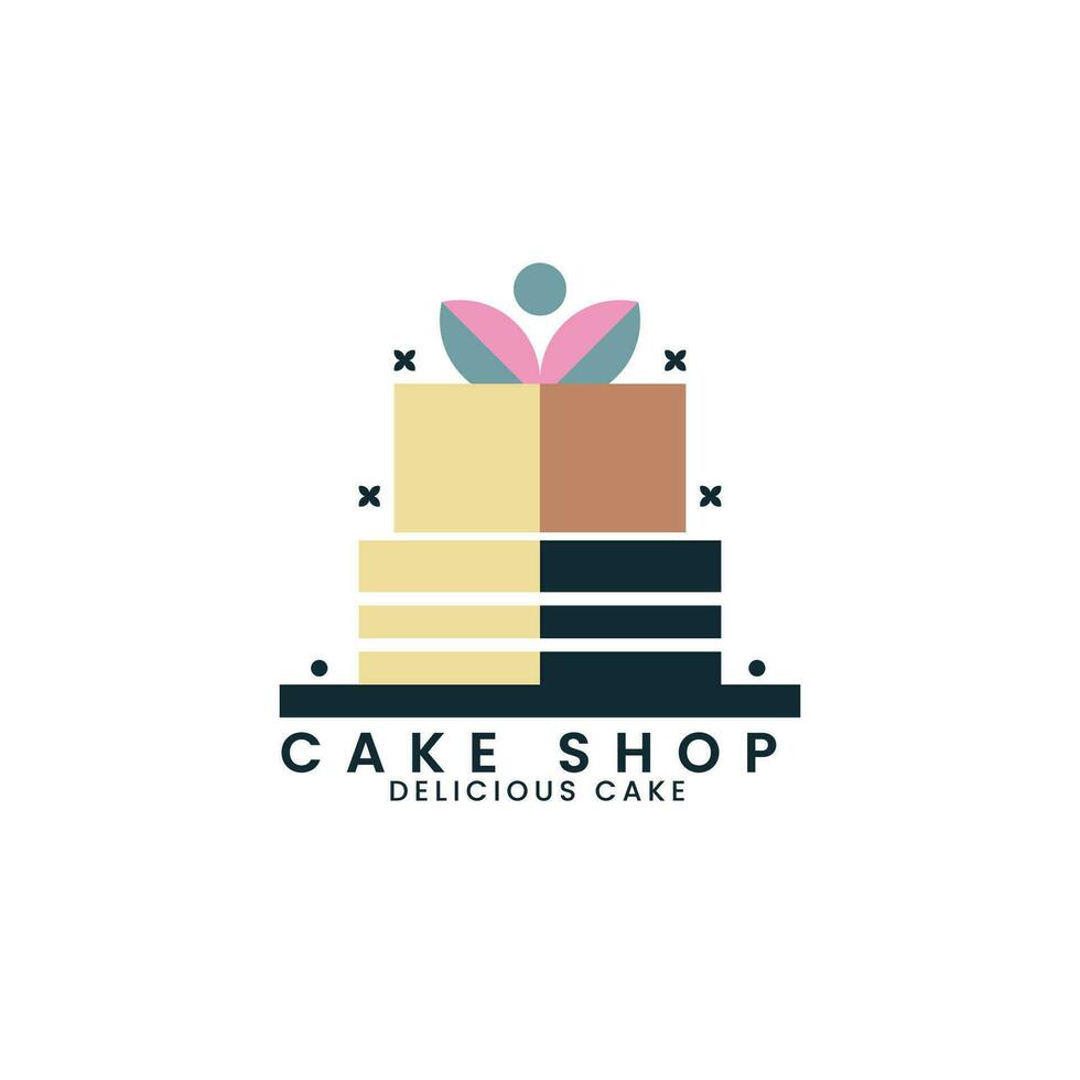 Cake Vector Bakery Shop Concept Logo Design Template