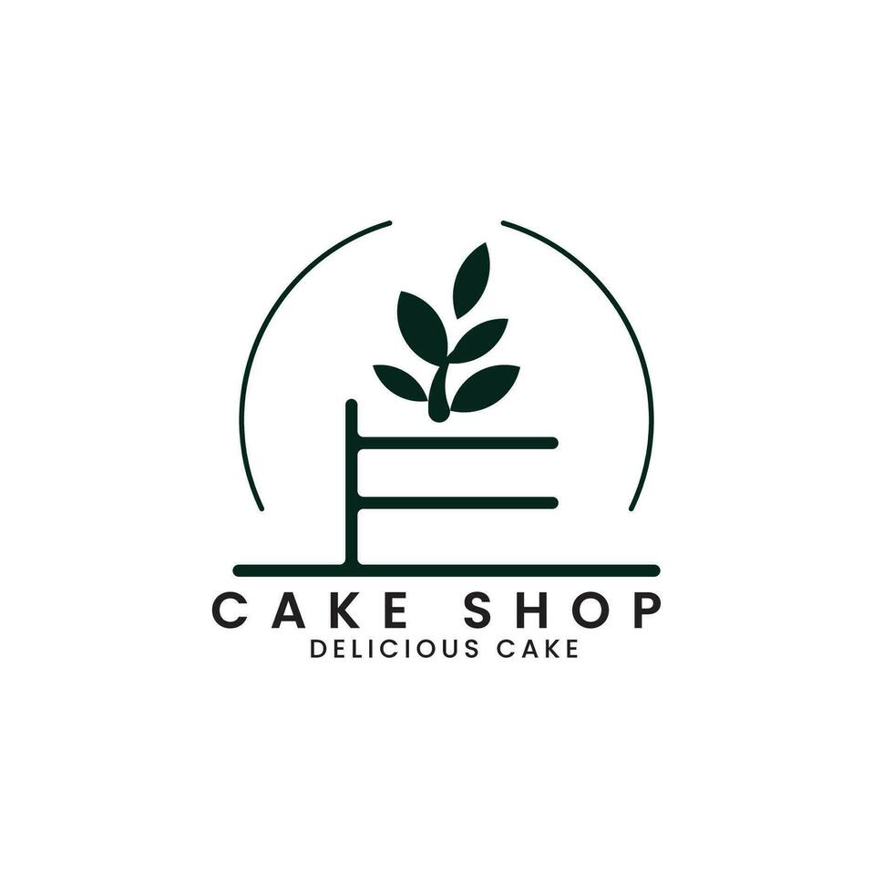 Delicious Cake Concept Bakery Shop Logo Design Vector