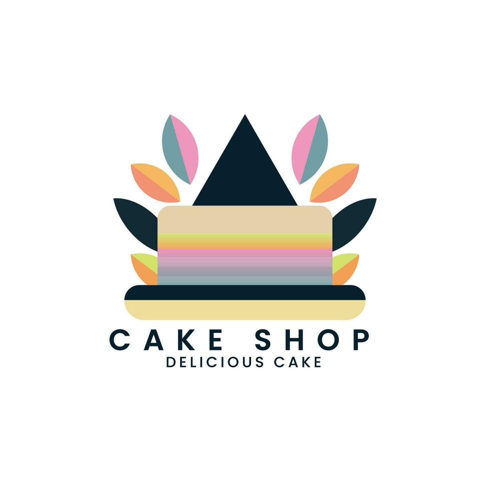 pastel vector panadería tienda concepto logo diseño modelo