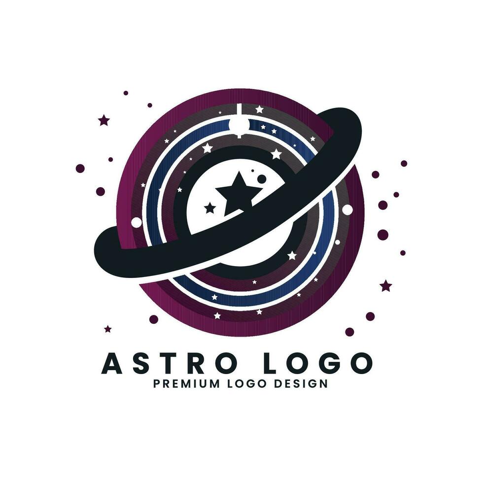 Astrology concept universe galaxy star logo design vector template