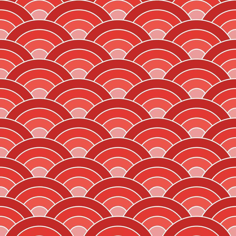 Red shade of Japanese wave pattern background. Japanese seamless pattern vector. Waves background illustration. for clothing, wrapping paper, backdrop, background, gift card. vector