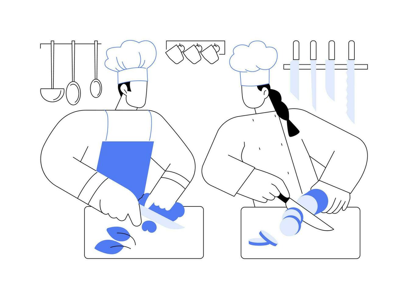 sous cocinero resumen concepto vector ilustración.