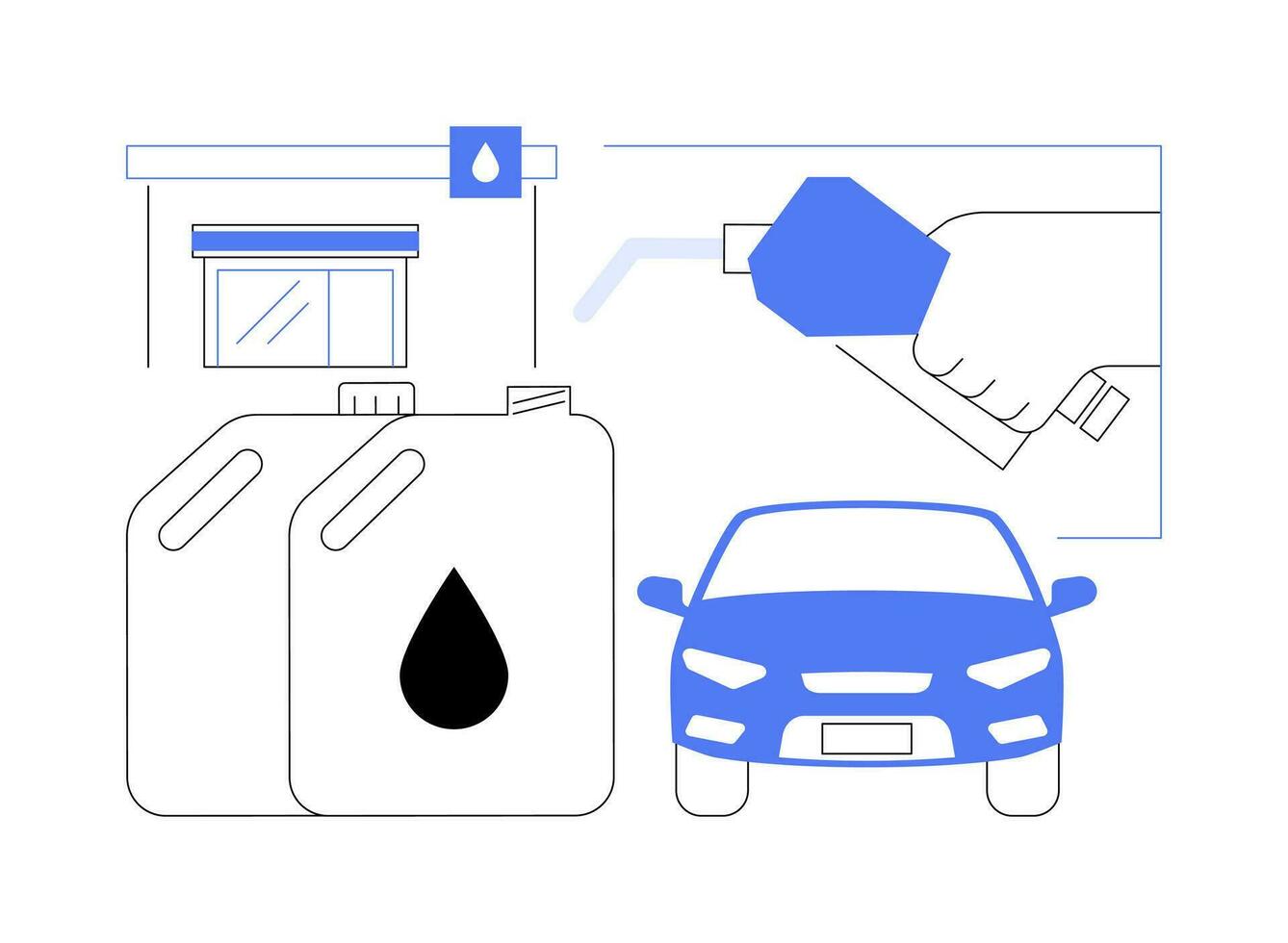 Filling gas can abstract concept vector illustration.