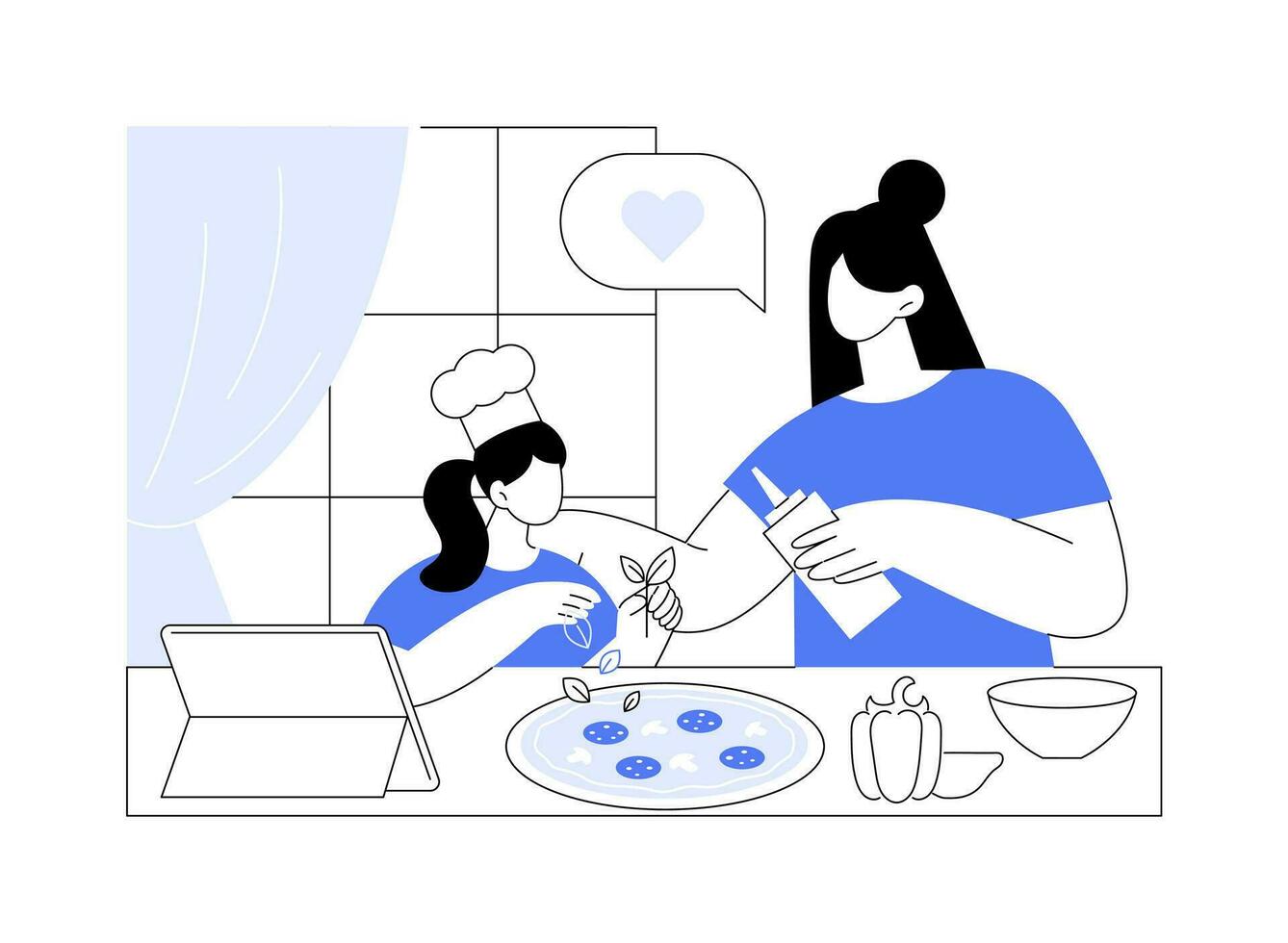 familia Cocinando clases aislado dibujos animados vector ilustraciones.