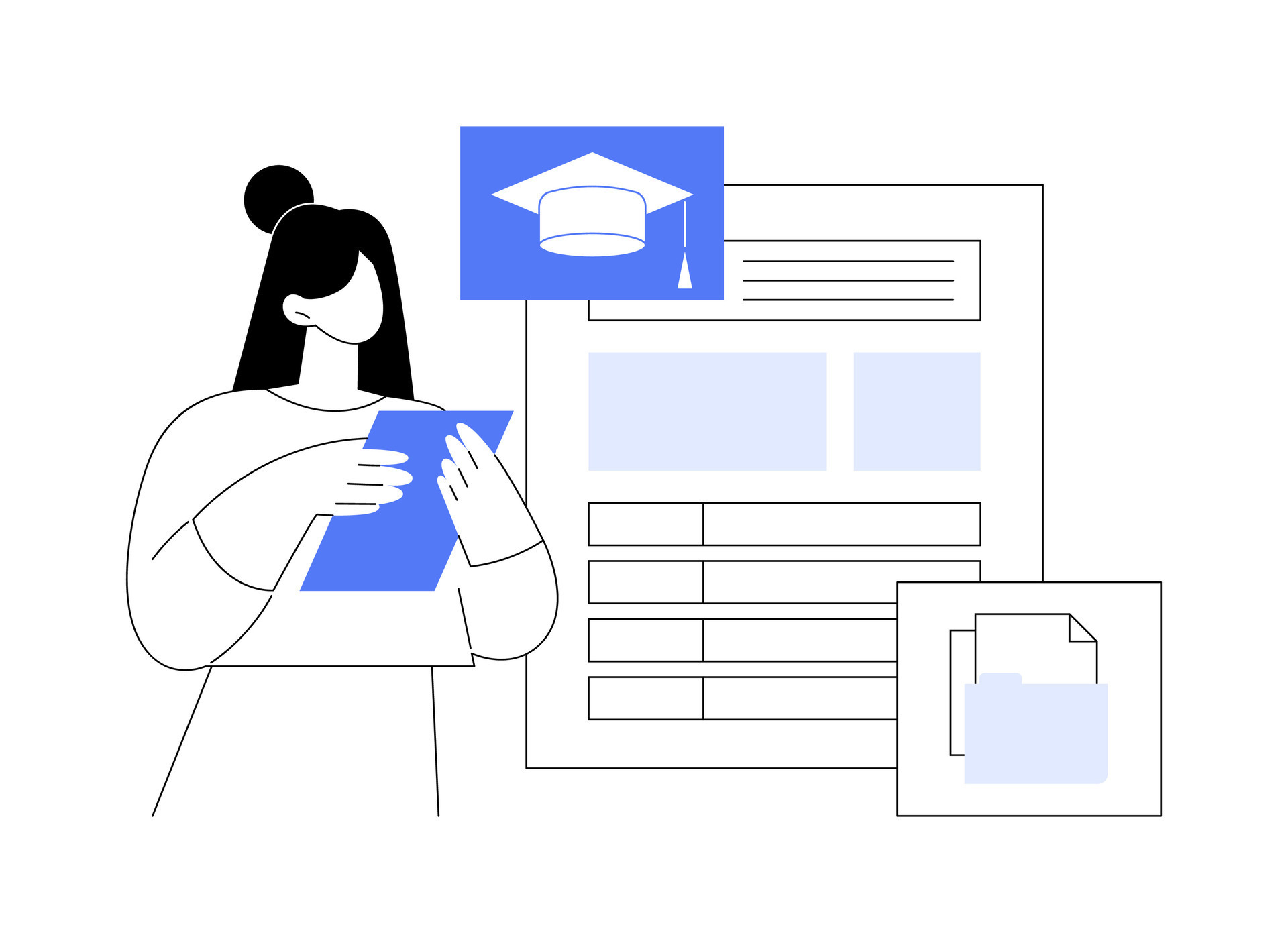 Request high school transcript isolated cartoon vector illustrations ...