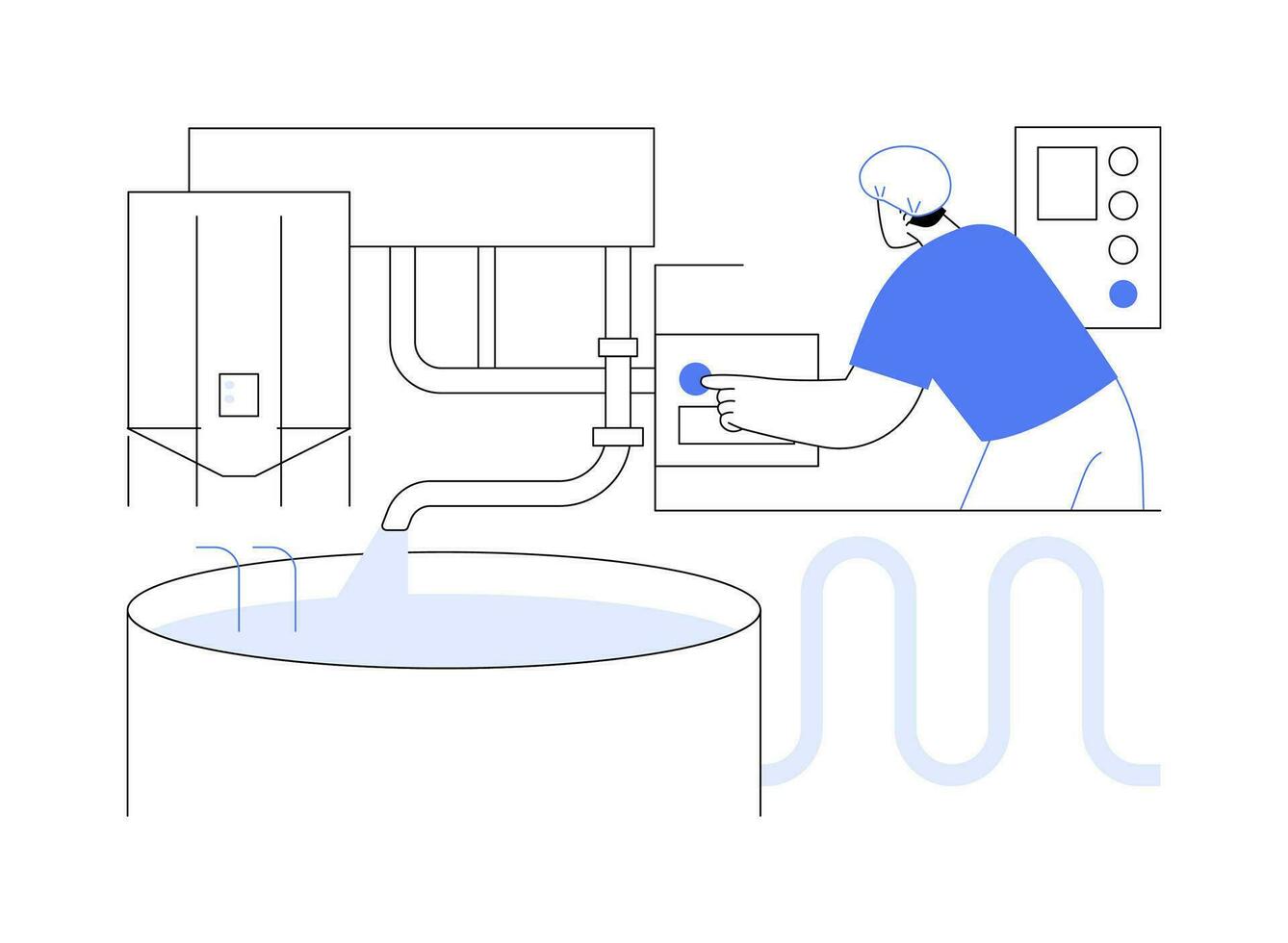 Milk pasteurization abstract concept vector illustration.