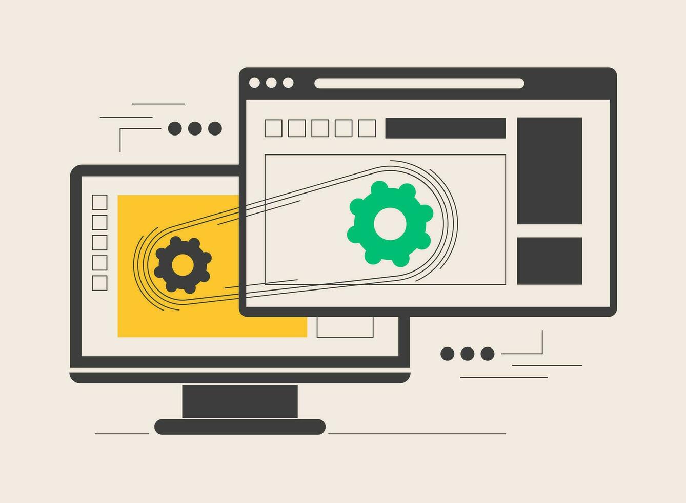 Rich Internet applications abstract concept vector illustration.